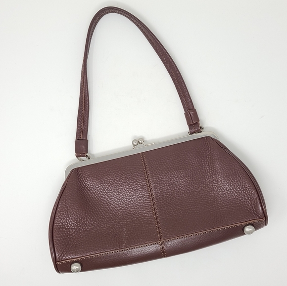 Vtg 90s Y2K Brown Leather Studded Short Strap Hand Shoulder Bag Animal Print - Picture 2 of 10